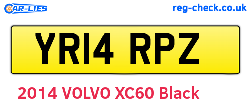 YR14RPZ are the vehicle registration plates.