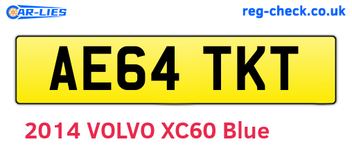 AE64TKT are the vehicle registration plates.