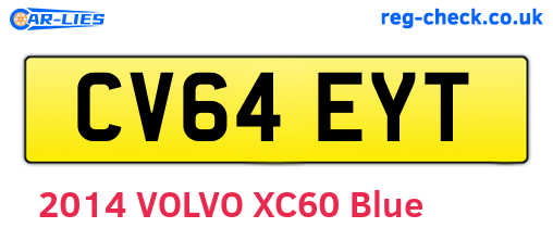 CV64EYT are the vehicle registration plates.