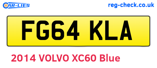 FG64KLA are the vehicle registration plates.