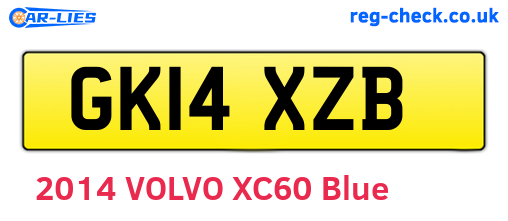 GK14XZB are the vehicle registration plates.