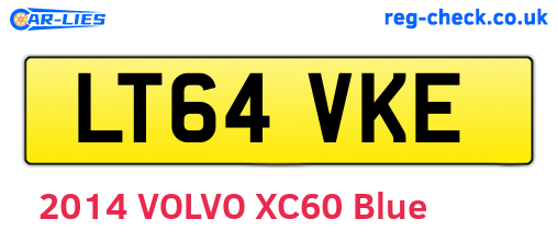 LT64VKE are the vehicle registration plates.