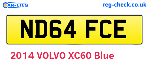 ND64FCE are the vehicle registration plates.