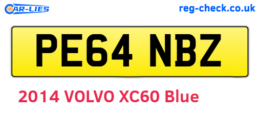 PE64NBZ are the vehicle registration plates.