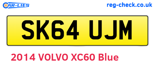 SK64UJM are the vehicle registration plates.