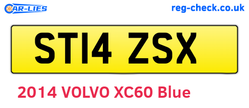 ST14ZSX are the vehicle registration plates.