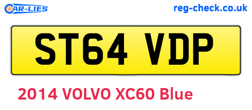 ST64VDP are the vehicle registration plates.