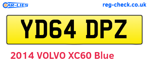 YD64DPZ are the vehicle registration plates.