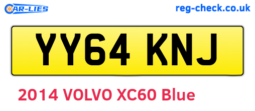 YY64KNJ are the vehicle registration plates.