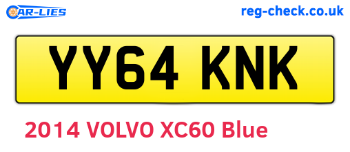 YY64KNK are the vehicle registration plates.