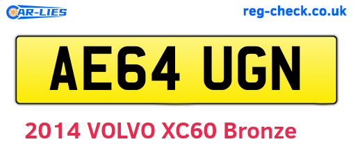 AE64UGN are the vehicle registration plates.