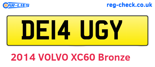 DE14UGY are the vehicle registration plates.