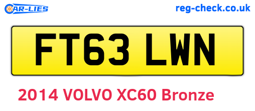 FT63LWN are the vehicle registration plates.
