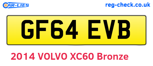 GF64EVB are the vehicle registration plates.