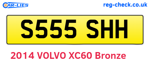 S555SHH are the vehicle registration plates.