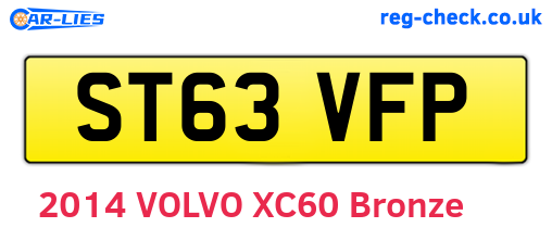 ST63VFP are the vehicle registration plates.