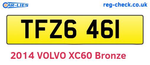 TFZ6461 are the vehicle registration plates.