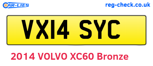 VX14SYC are the vehicle registration plates.
