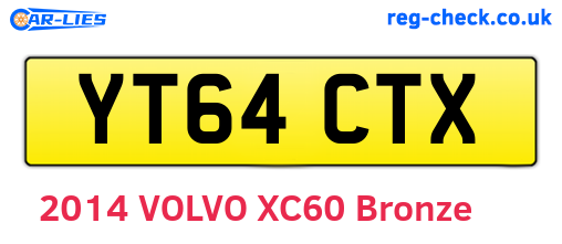 YT64CTX are the vehicle registration plates.
