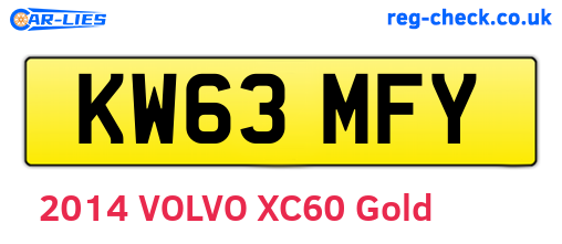 KW63MFY are the vehicle registration plates.