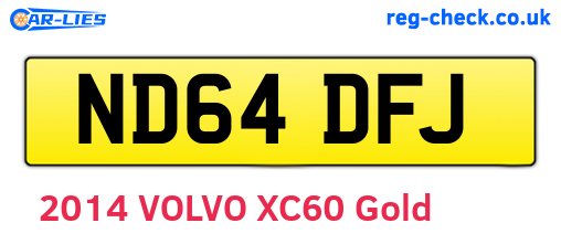 ND64DFJ are the vehicle registration plates.