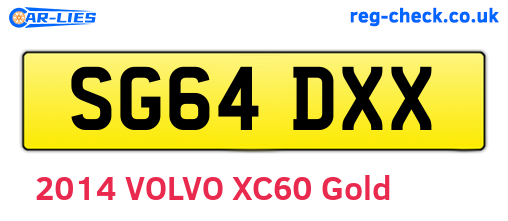 SG64DXX are the vehicle registration plates.
