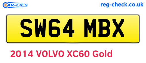 SW64MBX are the vehicle registration plates.