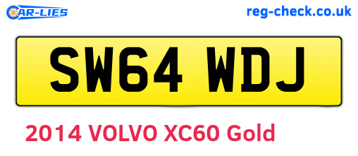SW64WDJ are the vehicle registration plates.