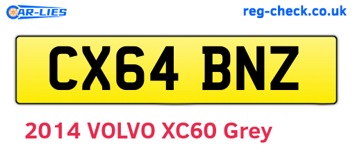 CX64BNZ are the vehicle registration plates.