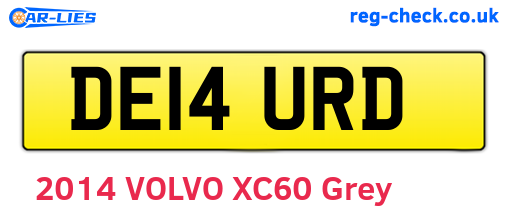 DE14URD are the vehicle registration plates.