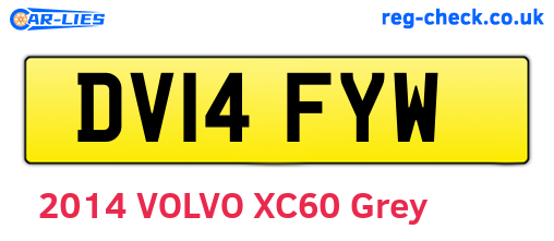 DV14FYW are the vehicle registration plates.