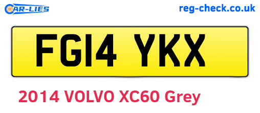 FG14YKX are the vehicle registration plates.
