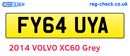 FY64UYA are the vehicle registration plates.
