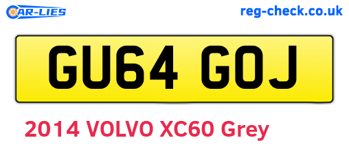 GU64GOJ are the vehicle registration plates.