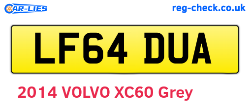LF64DUA are the vehicle registration plates.