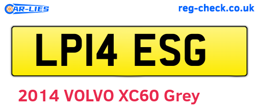LP14ESG are the vehicle registration plates.