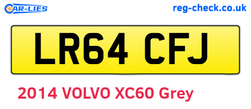 LR64CFJ are the vehicle registration plates.