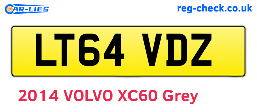 LT64VDZ are the vehicle registration plates.
