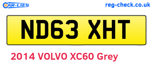 ND63XHT are the vehicle registration plates.