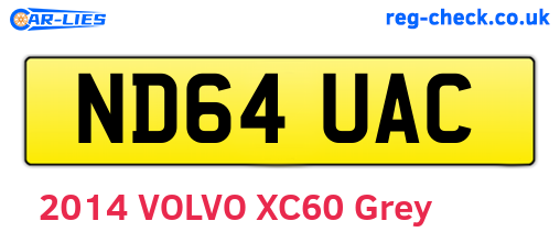 ND64UAC are the vehicle registration plates.