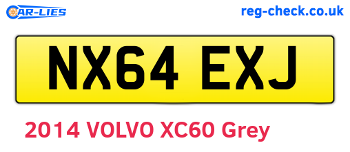 NX64EXJ are the vehicle registration plates.