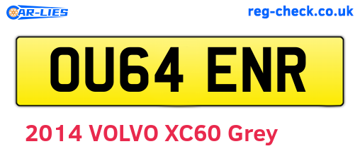 OU64ENR are the vehicle registration plates.