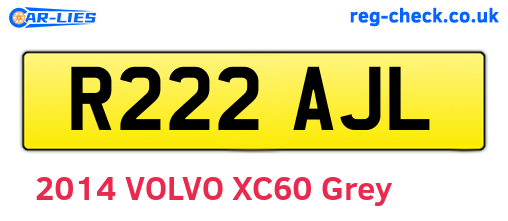 R222AJL are the vehicle registration plates.