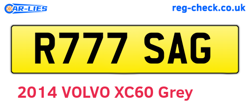 R777SAG are the vehicle registration plates.