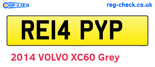 RE14PYP are the vehicle registration plates.