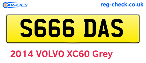 S666DAS are the vehicle registration plates.