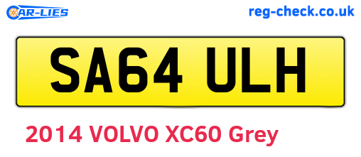 SA64ULH are the vehicle registration plates.