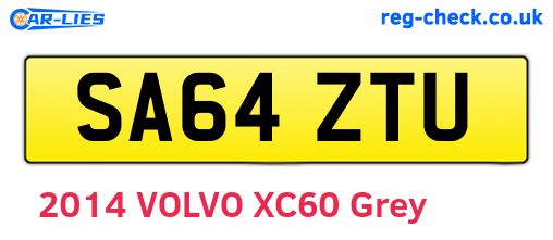 SA64ZTU are the vehicle registration plates.