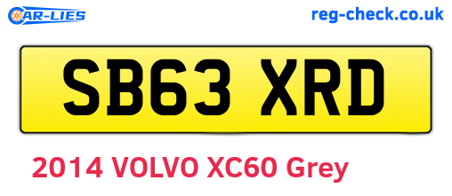 SB63XRD are the vehicle registration plates.