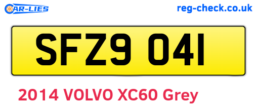 SFZ9041 are the vehicle registration plates.